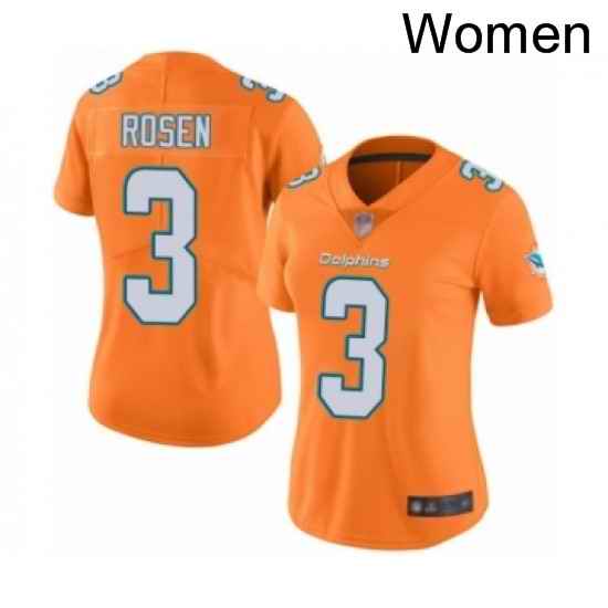 Womens Miami Dolphins 3 Josh Rosen Limited Orange Rush Vapor Untouchable Football Jersey